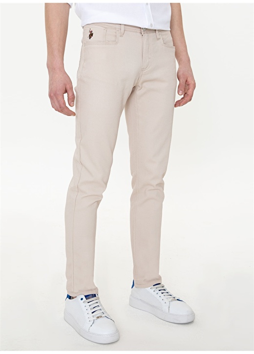 U.S. Polo Assn. Normal Bel Slim Fit Bej Erkek Pantolon - MICHAEL22Y 2