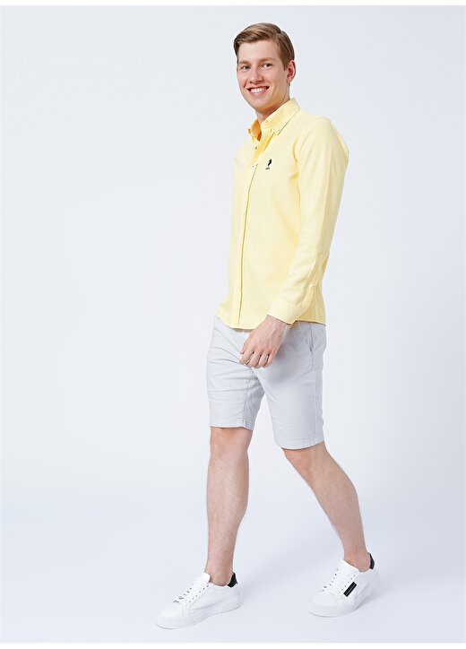 U.S. Polo Assn. Nova022y Düğmeli Slim Fit Sarı Erkek Gömlek 2
