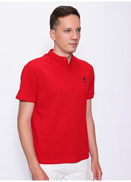 U.S. Polo Assn. V Yaka Regular Fit Kırmızı Erkek T-Shirt - SANCHOIY022 2