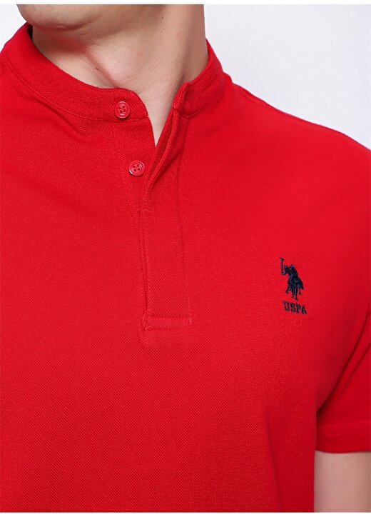 U.S. Polo Assn. V Yaka Regular Fit Kırmızı Erkek T-Shirt - SANCHOIY022 4