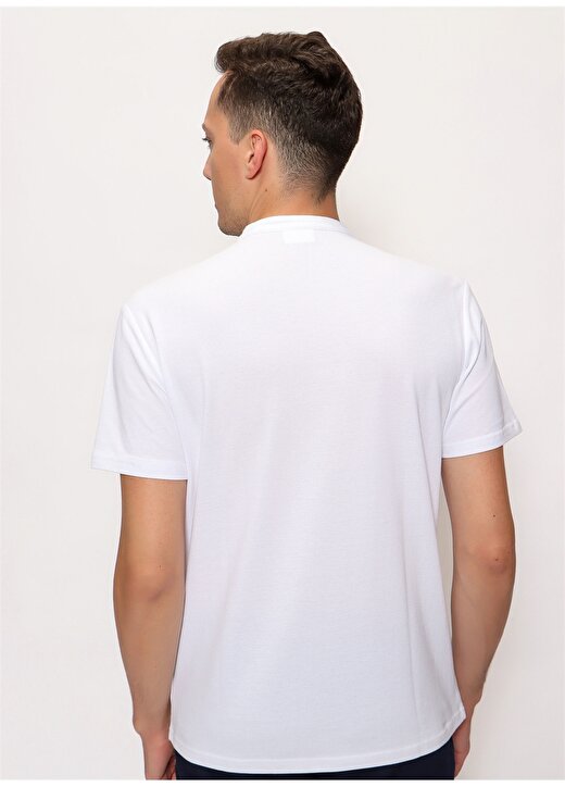U.S. Polo Assn. SANCHOIY022 V Yaka Regular Fit Beyaz Erkek T-Shirt 3