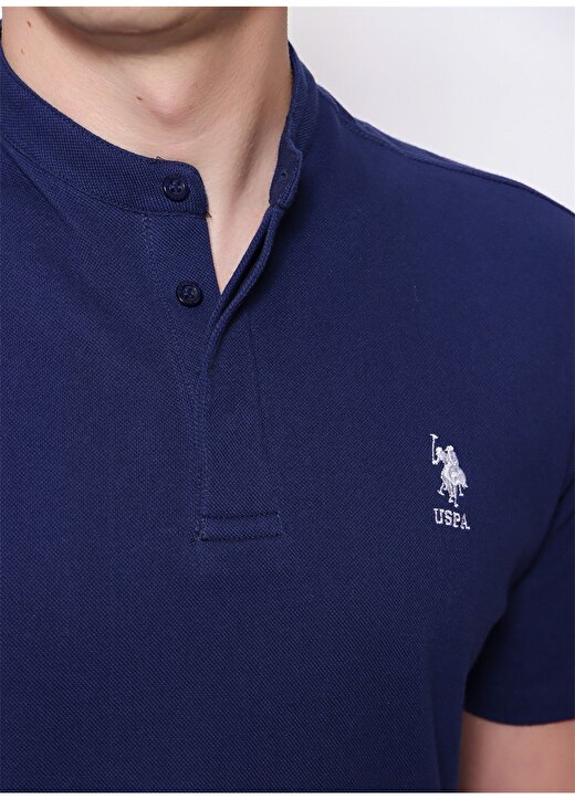 U.S. Polo Assn. SANCHOIY022 V Yaka Regular Fit Lacivert Erkek T-Shirt 4