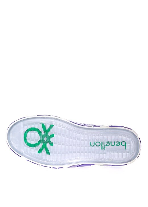 Benetton Beyaz - Mor Kız Çocuk Keten Yürüyüş Ayakkabısı BN-30634 316 3