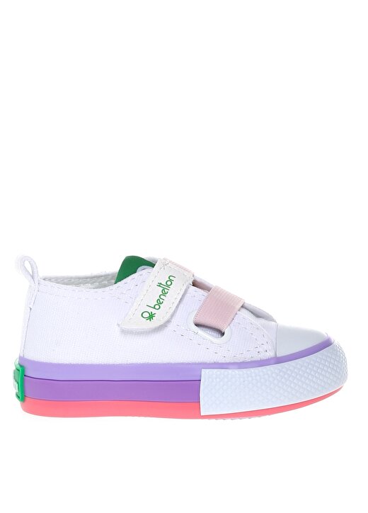Benetton Beyaz - Pembe Bebek Keten Yürüyüş Ayakkabısı BN-30648 177 1