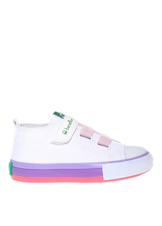 Benetton Beyaz - Pembe Kız Çocuk Keten Yürüyüş Ayakkabısı BN-30649 177 1