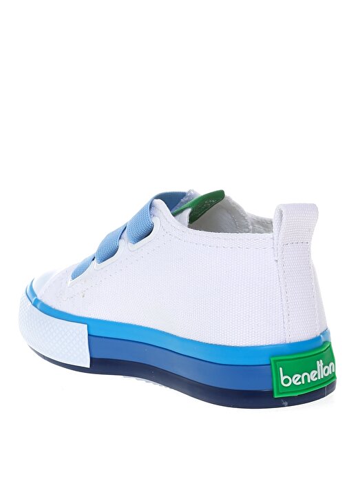 Benetton Beyaz - Mavi Erkek Çocuk Keten Yürüyüş Ayakkabısı BN-30649 688 2