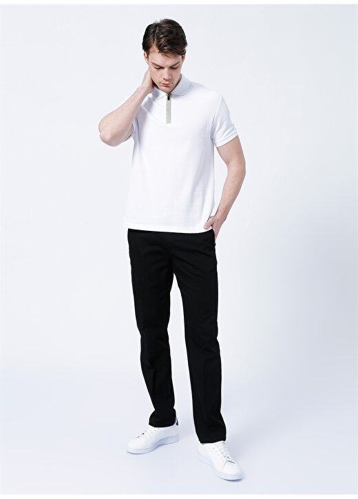 Network Polo Yaka Petek Beyaz Erkek Polo T-Shirt 1082045 2
