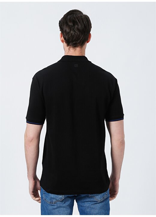 Network Polo Yaka Düz Siyah Erkek Polo T-Shirt 1082047 4