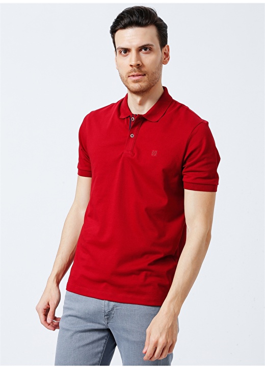 Network Polo Yaka Düz Bordo Erkek Polo T-Shirt 1082065 3