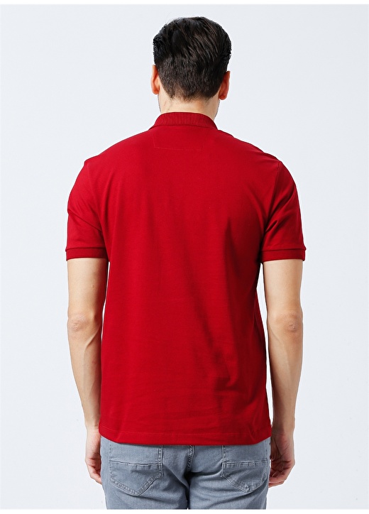 Network Polo Yaka Düz Bordo Erkek Polo T-Shirt 1082065 4