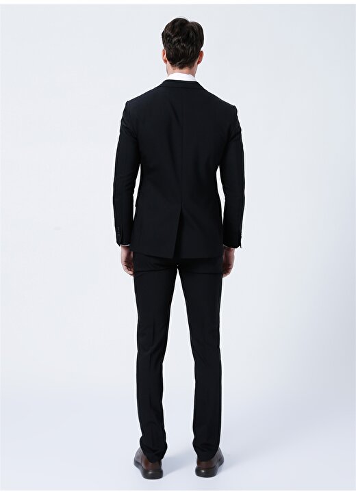Network Ceket Yaka Slim Fit Düz Siyah Erkek Takım Elbise - 1083092 4