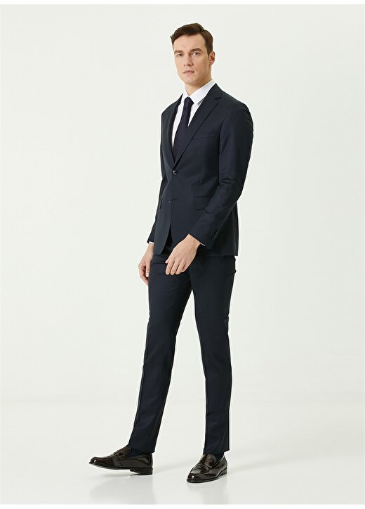 Network Ceket Yaka Normal Bel Slim Fit Diyagonal Lacivert Erkek Takım Elbise - 1083093 3
