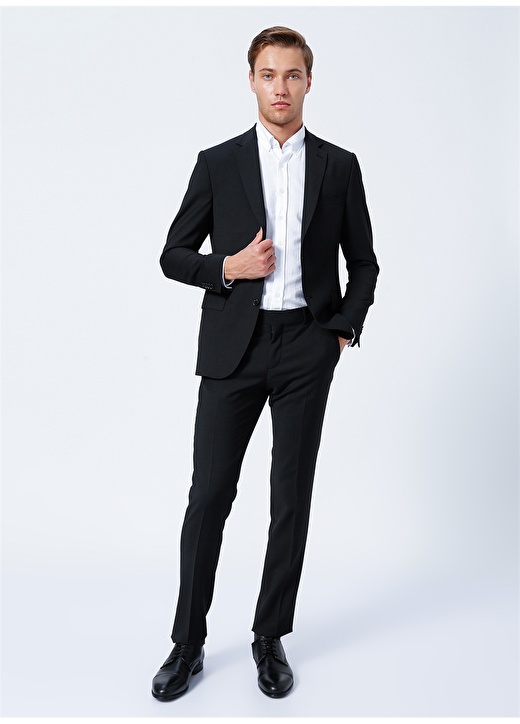 Network Normal Bel Slim Fit Siyah Erkek Takım Elbise 1083143 2