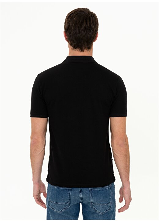 Pierre Cardin Polo Yaka Düz Siyah Erkek Polo T-Shirt EARTH 4