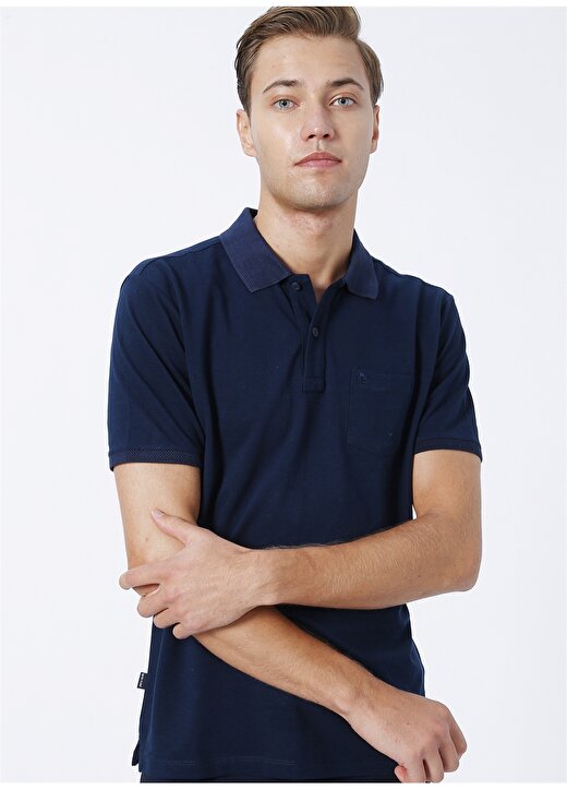 Pierre Cardin Polo Yaka Düz Lacivert Erkek Polo T-Shirt EARTH-R 1