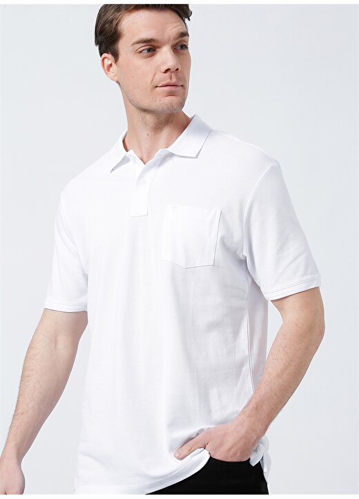 Pierre Cardin Polo Yaka Düz Beyaz Erkek Polo T-Shirt EARTH-R 1