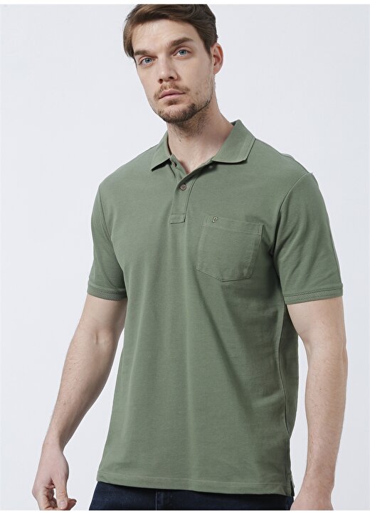 Pierre Cardin Polo Yaka Düz Yeşil Erkek Polo T-Shirt EARTH-R 3