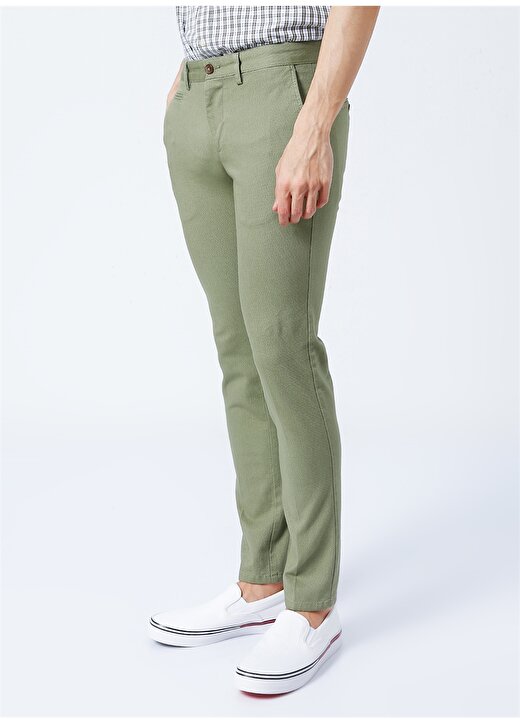 Altınyıldız Classics 4A0122200022 Normal Bel Slim Fit Armürlü Yeşil Erkek Pantolon 2