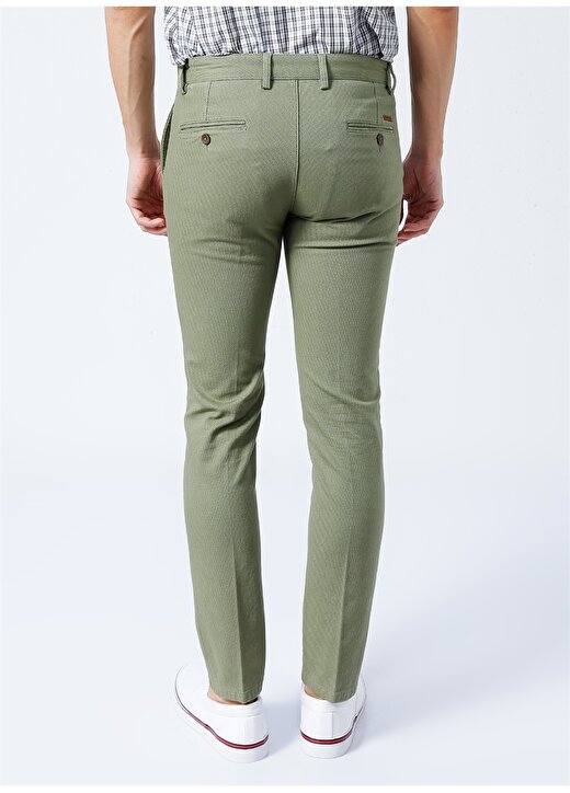 Altınyıldız Classics 4A0122200022 Normal Bel Slim Fit Armürlü Yeşil Erkek Pantolon 3