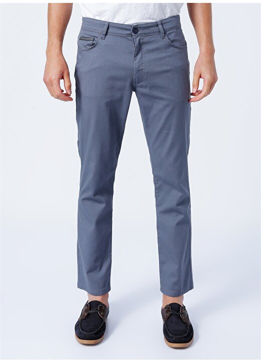 Altınyıldız Classics Normal Bel Boru Paça Comfort Fit Gri - Mavi Erkek Pantolon 4A0122200063 2