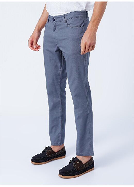 Altınyıldız Classics Normal Bel Boru Paça Comfort Fit Gri - Mavi Erkek Pantolon 4A0122200063 3