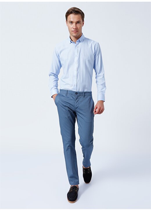 Altınyıldız Classics Normal Bel Dar Paça Slim Fit Mavi Erkek Pantolon 4A0122200061 1