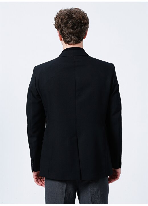 Altınyıldız Classics Mono Yaka Slim Fit Desenli Siyah Erkek Ceket - 4A0422200005 4