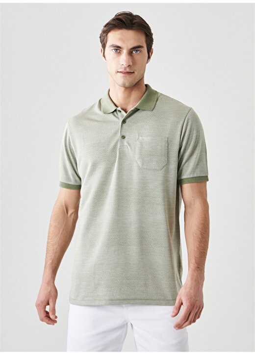 Altınyıldız Classics Polo Yaka Desenli Açık Yeşil Erkek Polo T-Shirt 4A4822200046 1