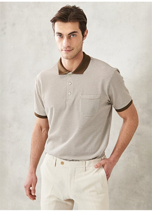Altınyıldız Classics Polo Yaka Düz Bej Melanj Erkek Polo T-Shirt 4A4822200004 1