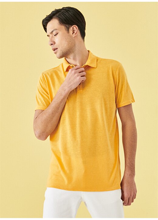 Altınyıldız Classics Polo Yaka Düz Koyu Sarı Erkek Polo T-Shirt 4A4822200049 2