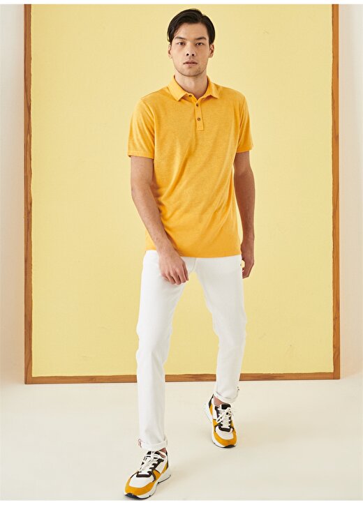 Altınyıldız Classics Polo Yaka Düz Koyu Sarı Erkek Polo T-Shirt 4A4822200049 3