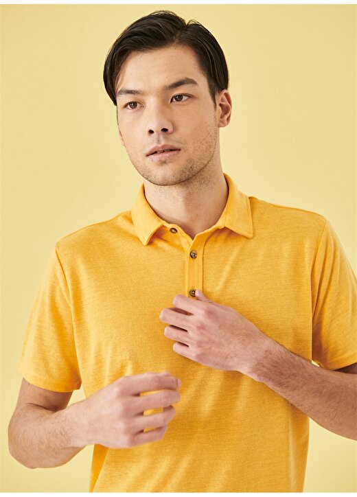 Altınyıldız Classics Polo Yaka Düz Koyu Sarı Erkek Polo T-Shirt 4A4822200049 4
