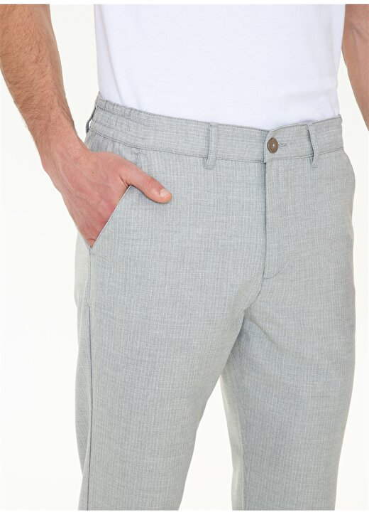 Pierre Cardin Normal Bel Çizgili Gri Erkek Havuç Pantolon - Hagaz 4