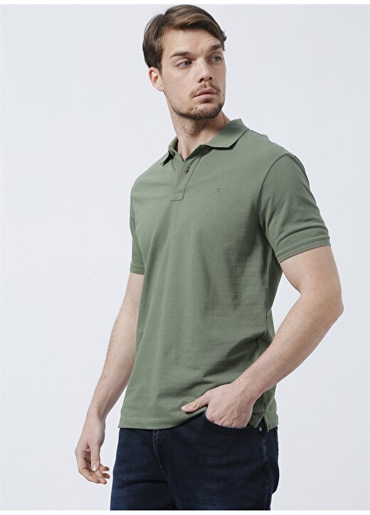 Pierre Cardin Polo Yaka Düz Yeşil Erkek Polo T-Shirt EARTH 3
