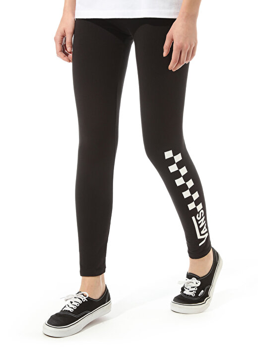 Vans Normal Bel Tights Fit Düz Siyah Kadın Tayt - VN0A4S9WBLK1 Chalkboard Legging 1