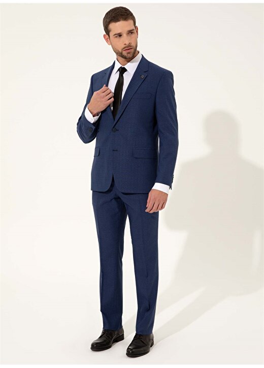 Pierre Cardin N00060/ST Klasik Yaka Normal Bel Slim Fit Düz Lacivert Erkek Takım Elbise 3