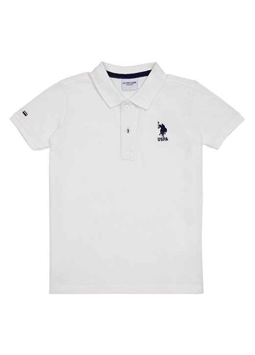 U.S. Polo Assn. Düz Beyaz Erkek Çocuk Polo T-Shirt TP01IY022 -KIDS 1