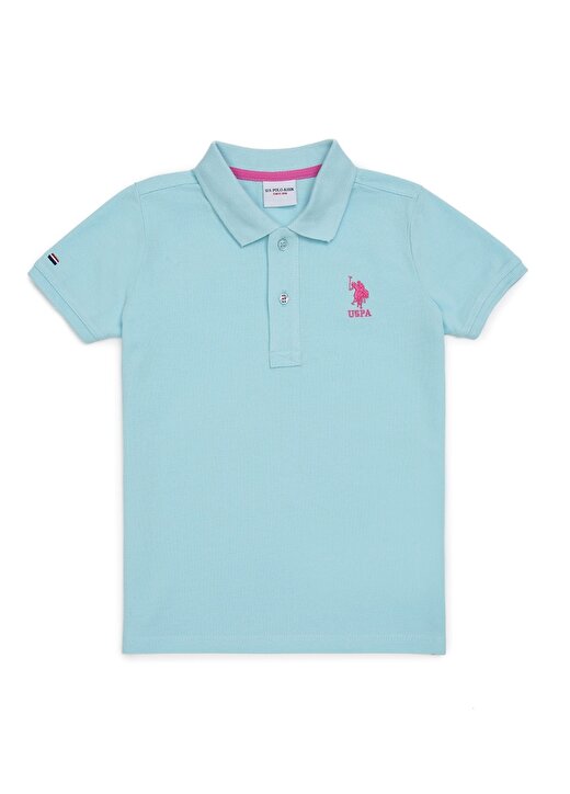 U.S. Polo Assn. Düz Mavi Erkek Çocuk Polo T-Shirt TP01IY022 -KIDS 1