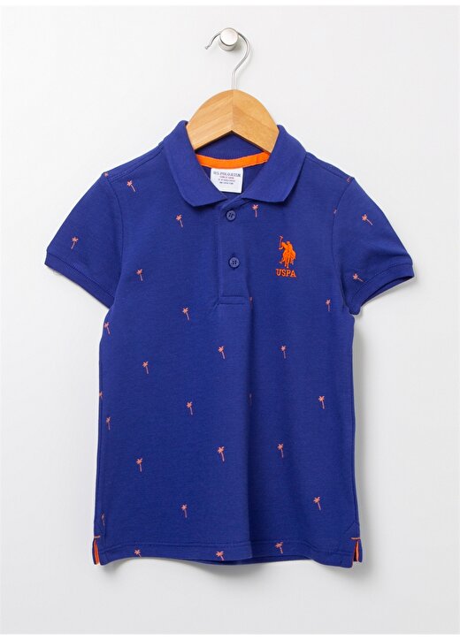 U.S. Polo Assn. Desenli Mavi Erkek Çocuk Polo T-Shirt RIBEKIDS 1