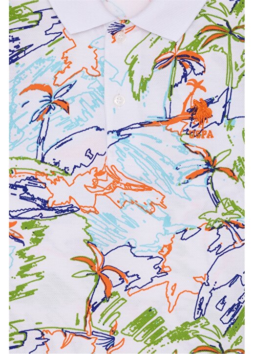 U.S. Polo Assn. Desenli Turuncu Erkek Çocuk Polo T-Shirt KAMPO VR051 3