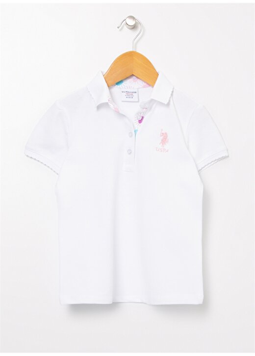 U.S. Polo Assn. Düz Beyaz Kız Çocuk Polo T-Shirt TP01-IY022 1