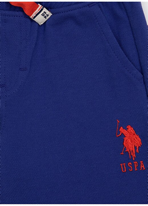 U.S. Polo Assn. Lastikli Normal Kalıp Mavi Erkek Çocuk Şort - Gunderiy022 3