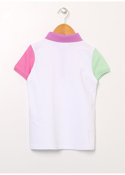 U.S. Polo Assn. Baskılı Beyaz Kız Çocuk Polo T-Shirt NUYPA VR013 2