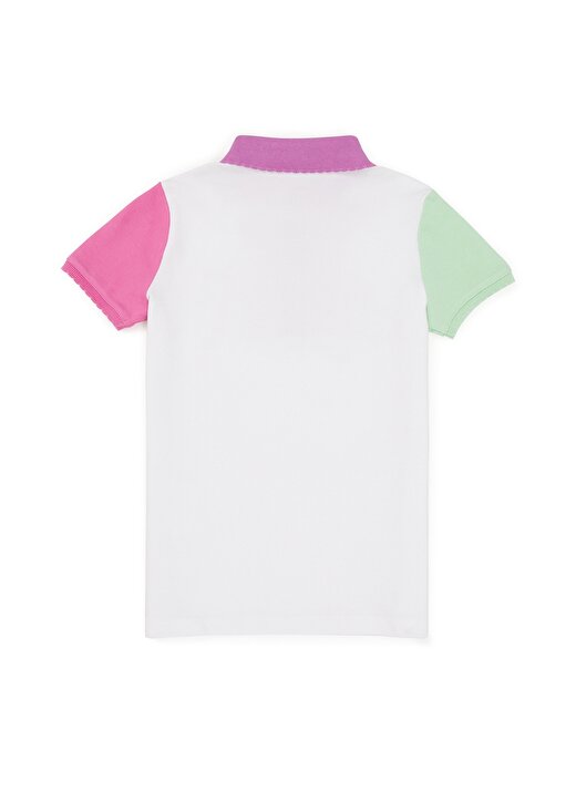 U.S. Polo Assn. Baskılı Beyaz Kız Çocuk Polo T-Shirt NUYPA VR013 3