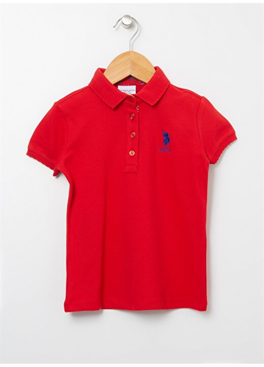 U.S. Polo Assn. Düz Kırmızı Kız Çocuk Polo T-Shirt TP01-IY022 1