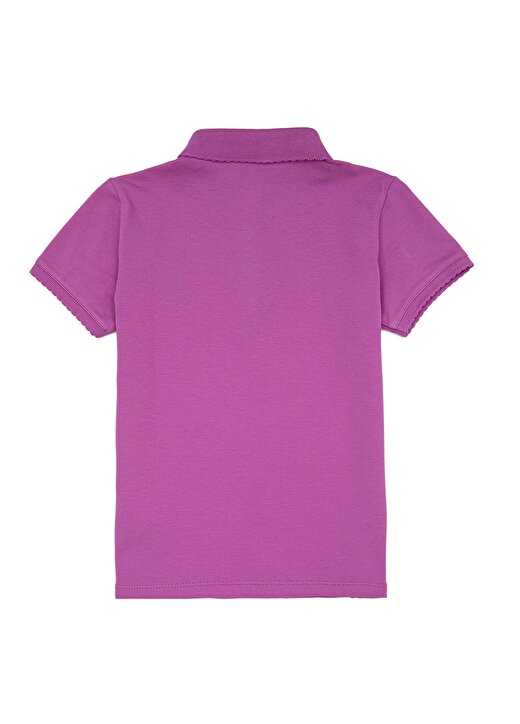 U.S. Polo Assn. Düz Açık Mor Kız Çocuk Polo T-Shirt TP01-IY022 2