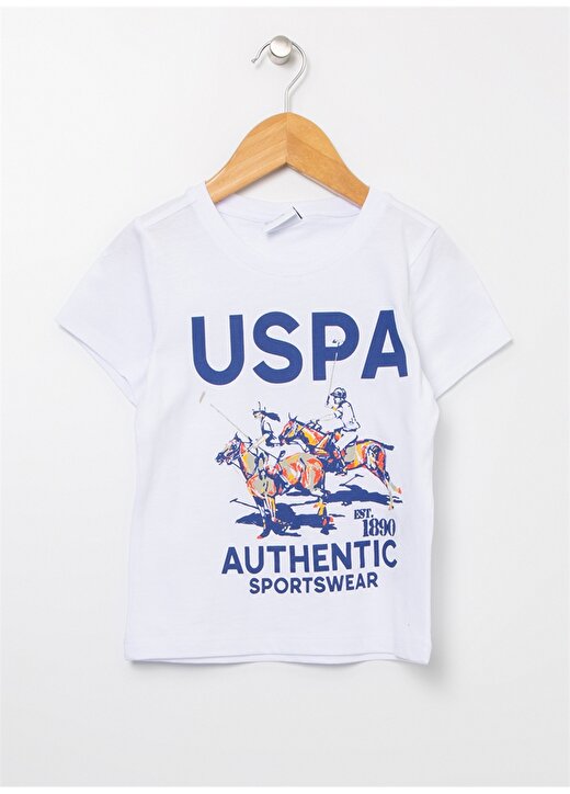 U.S. Polo Assn. Fatlıkıds Beyaz Bisiklet Yaka Normal Kalıp Erkek Çocuk T-Shirt 1