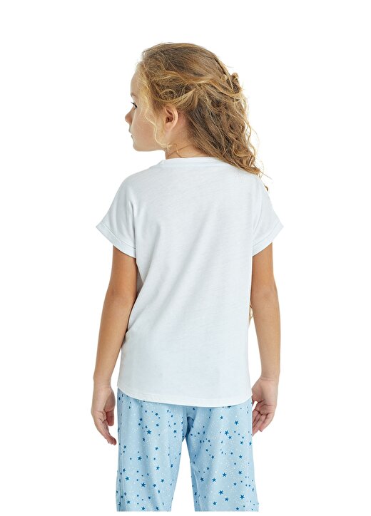Blackspade Beyaz Kız Çocuk Bisiklet Yaka Pijama Takımı 50817Long PJ Set 2