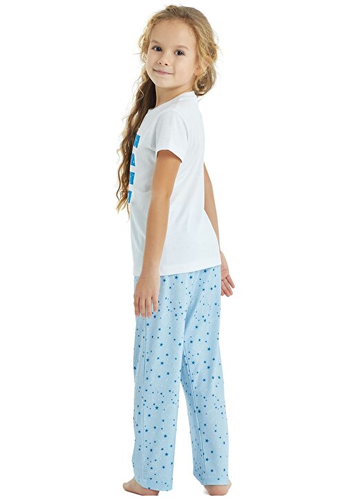 Blackspade Beyaz Kız Çocuk Bisiklet Yaka Pijama Takımı 50816Long PJ Set 1