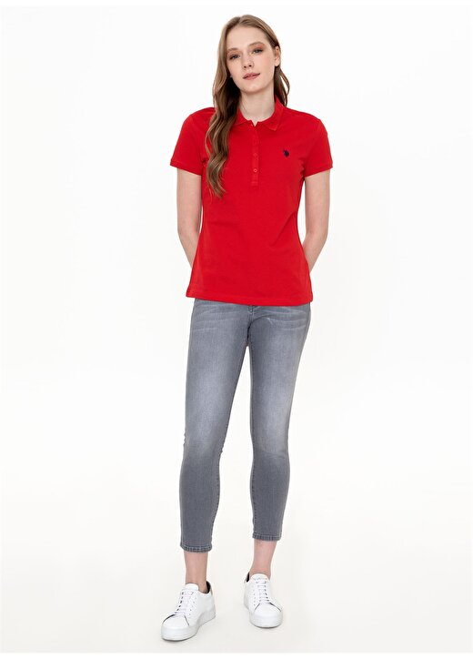 U.S. Polo Assn. Kırmızı Kadın T-Shirt - GTP-IY022. 4